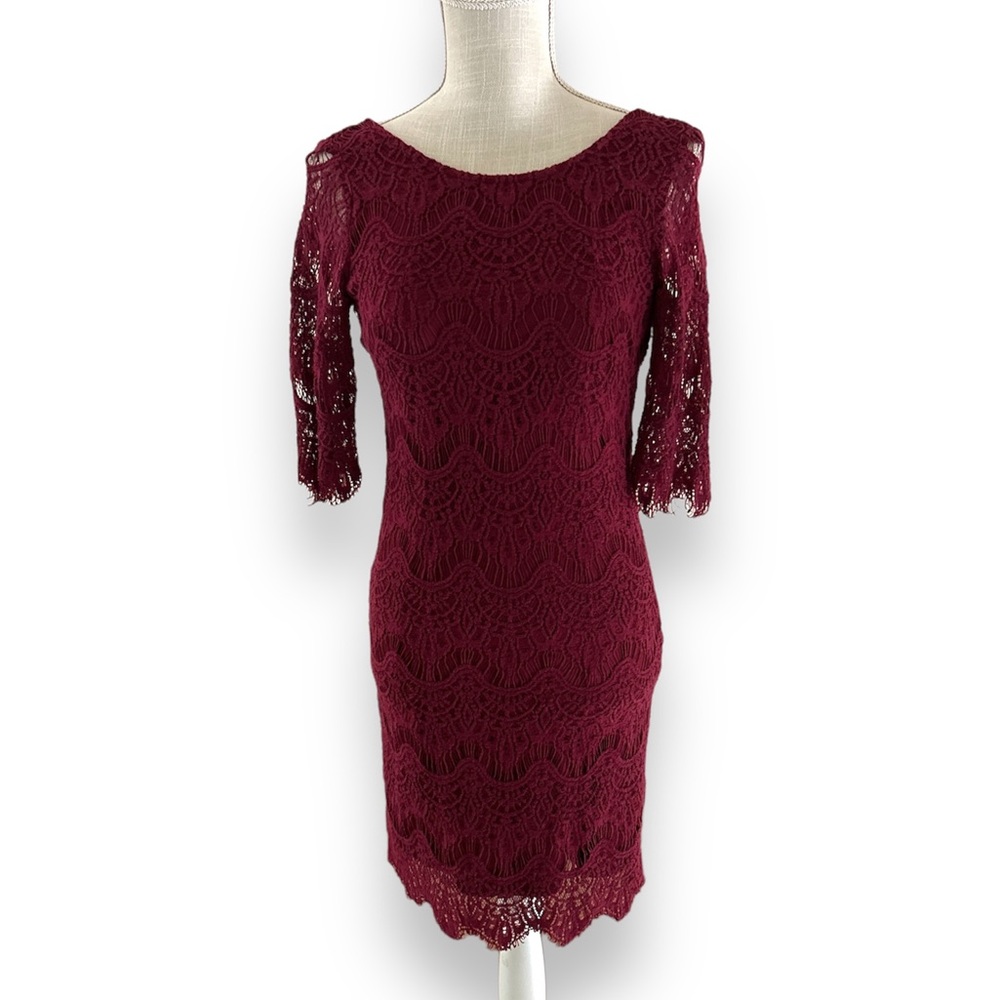 Ezra Lined Lace Red Dress Size S